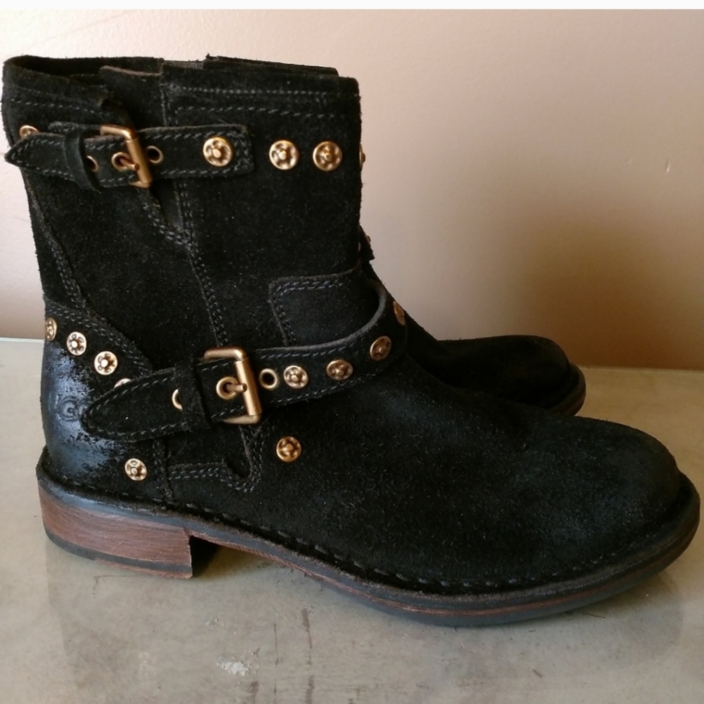 🚫SOLD🚫UGG Fabrizia Moto boots oiled leather/suede - Picture 11 of 13